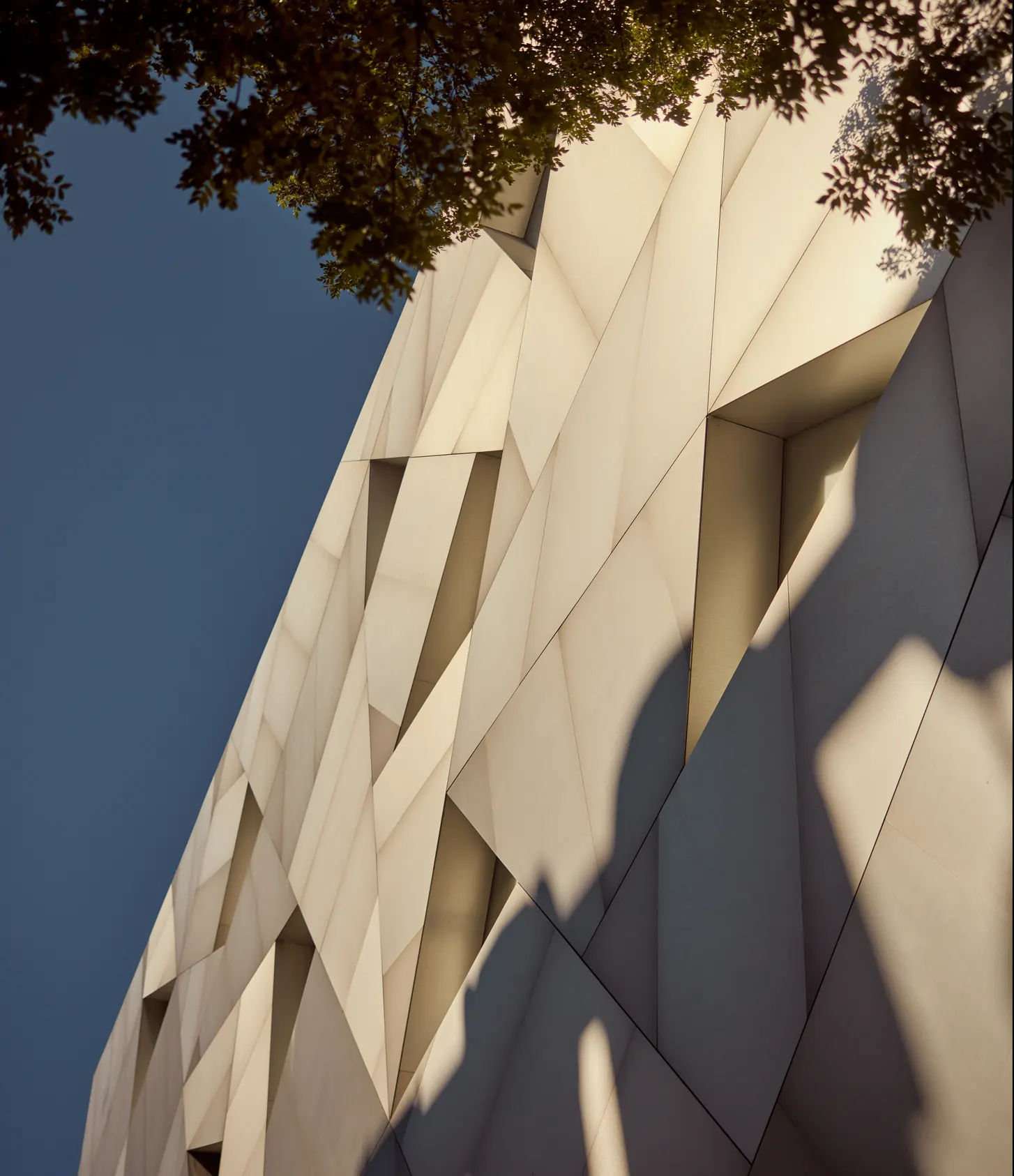 A sculptural white façade in the Design District